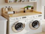 Washer Dryer Countertop with Non-slip Pads, Laundry Wood Shelf Topper with Edge, 54" Width x 27.5" W2641P309103