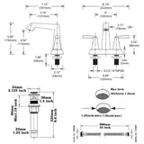 2-Handle Bathroom Sink Faucet Matte Black 4 Inches Centerset Vanity Faucet 3 Hole Bathroom Faucet T3177P277478