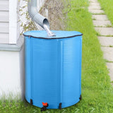 ZUN 50 Gallon Folding Rain Barrel Water Collector Blue 84499437