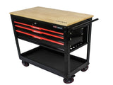3 DRAWERS MULTIFUNCTIONAL TOOL CART WITH WHEELS AND WOODEN TOP 45204202