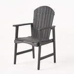 ZUN Outdoor Weather Resistant Acacia Wood Adirondack Dining Chairs , Dark Gray Finish 64844.00DGRY