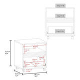 Vance 20" High One Drawer Nightstand, Casters, Mobile, One Shelf, Bedroom Natural Oak B200P253742