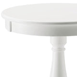 White Side Table with Turned Pedestal B062P181369