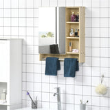 ZUN Wall mounted bathroom mirror cabinet with 3 storage shelves 74713217