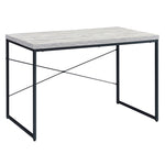 ZUN Antique White and Black Writing Desk with Metal Sled Base B062P184539