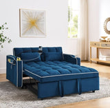 ZUN 55.51 inch versatile foldable sofa bed in 3 lengths, modern sofa sofa sofa velvet pull-out bed, W2353P205655