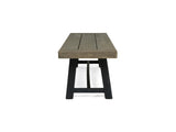 Acacia Outdoor Bench,Sandblast Gray Finish and Black,set of 2 63086.00GRY