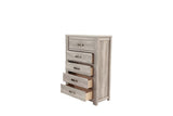 Bedroom Furniture Rustic Light Grey Simple 1pc Chest Of Drawers 5-Drawers Storage Cabinet Solidwood B011P236771