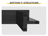 42 Inch Black Relief Finish Entryway Console - T-Leg MDF with 3D Paper Laminate, Narrow 06384392