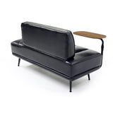 55"Inch Width Modern End of Bed Bench,Black Faux Leather Upholstered With side table, 360-degree W2677P196631