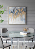 39.5" x 39.5" Modern Oil Painting, Square Framed Wall Art for Living Room Dining Room Office W2078130299