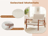 Modern Accent Chair with Rubber Wood Legs, Upholstered Lounge Armchair with Neck & Lumbar Pillow for 80698682
