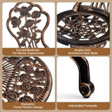 3 PCS Outdoor Bistro Set,Outdoor Patio Set, All-Weather Cast Aluminum Bistro Table Set for Backyard, 59012071