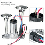 Car Horn with Relay, Electric Horn Supply, Dual Tube Metal Connected Electric Pump Horn 47113420