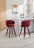 COOLMORE Counter Height Bar Stools Set 2 for Kitchen Counter Solid Wood Legs with a fixed height W1539111152