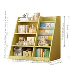 ZUN Yellow Wooden Toy Storage Organizer Cabinet Kids Bookshelf Children Bookcase Toddler Baby Sling Book 73872683