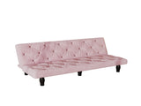 Sofa to Sofa Bed Transformation 66" Pink Velvet Sofa Bed, Ideal for Family Living Rooms, Apartments W3371P303616