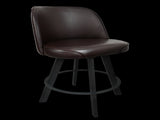 Set of 2 commercial-grade, super comfortable upholstered swivel bucket-seat bar stools with metal W5232P423676
