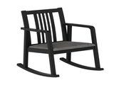 Solid Rubber Wood Rocking Chair, 400 LBS Weight Capacity Indoor Lounge Chair with Linen 90531650