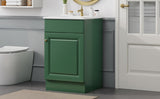 ZUN 20" Bathroom Vanity with Sink, Vanity Cabinet with Door Shelf and Adjustable Shelf, Green N759P237946F