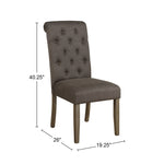 ZUN Set of 2 Fabric Upholstered Dining Chairs, Grey and Rustic Brown B016P224798