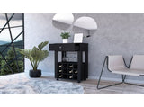 Ambler 1-Drawer 12-Bottle Wine Cabinet Black Wengue B06279976