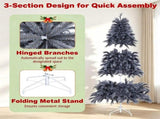 7FT Gray Pre-Lit Feather Style Christmas Tree, , 614 Branch Tips, 250 Warm White LEDs, Hinged 60552857