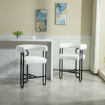 ZUN House Hold Bar Set of 1, Modern Bar Stool with Back, Black Metal Frames, Upholstered Bar W1588P207632