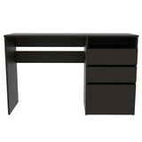 ZUN Black Wengue 3-Drawer 1-Shelf Computer Desk B06280257