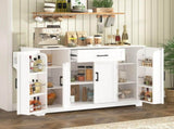 U_STYLE 54.3" Sideboard Buffet Cabinet with, 4 Doors & 1 Drawer, Melamine MDF Kitchen N711P437643K
