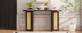 TREXM Farmhouse Rattan Console Entryway, Narrow Console with Storage, Hallway N715P245743P