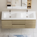 60" Floating Bathroom Vanity with Sink, Modern Wall-Mounted Bathroom Storage Vanity Cabinet with W1573P152706