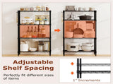 4-Tier Heavy-Duty Metal Wire Shelving, 600 lbs Total Load Capacity with Anti-Toppling Kits for 31552337