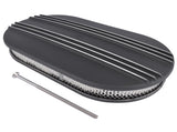 15" Oval Black Aluminum Half Finned Air Cleaner Assembly Fits Chevy Ford Mopar 06143711