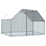 6.5x9.8x6.5ft Large Metal Chicken Coop with Run, Walk-in Poultry Cage with Waterproof Cover & Arc 06011694