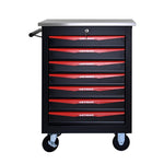 ZUN 7 Drawers Multifunctional Tool Cart with Wheels,Metal Rolling Tool Cart Storage for Garage Workshop W1102P245256