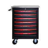 ZUN 7 Drawers Multifunctional Tool Cart with Wheels,Metal Rolling Tool Cart Storage for Garage Workshop W1102P245256