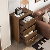 Fluted 5 Drawer Dresser, 45 Inch Tall Modern Chest of Drawers, Bedroom Dresser with Metal Handle, W1716P330707