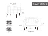 29.9'' Modern Upholstered Chenille Vanity Barrel Accent with Metal Legs, Channel Tufted Lounge W3118P328900