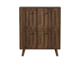Medieval-style modern shoe cabinet, upright shoe storage unit with vertical grooved finish, W1706P465289