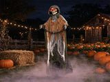 5.7FT Halloween Animated Grim Reaper Decoration, Sound Activated Moving Head & Swinging Hands, Scary 47866860
