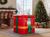Rising Santa with Gift Box Inflatable 3.6ft, 190D Polyester Christmas Yard Decor with 2 LED Lights, 31245621