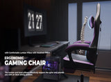 Gaming Chair, Ergonomic Computer Chair with Footrest and Massage Lumbar Support, Height Adjustable W2367P288700