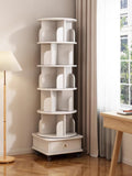 Rotating Bookshelf with Drawer, 360 Display 6 Tier Corner Bookshelf for Small Space, Floor Standing W2641P329209
