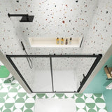 50"-54"W x 72"H sliding shower door, sliding door, with 1/4" tempered glass and Matted Black finish W2122P228622