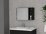 Medicine 18H" Single Door Cabinet, Two External Shelves, Three Interior Shelves , Black B097133142