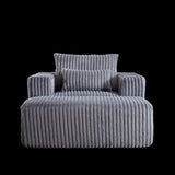 62.5-Inch Corduroy Sponge Sofa Lounge Chair with Removable footrest,No Assembly Required,Fluffy W834P206049