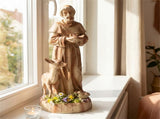 24.5" Saint Francis Statue with Built-in Bird Feeder Religious Garden Sculpture 66689030