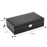 ZUN Jewelry Box 8 Slots Watch Organizer Storage Case with Lock and Mirror for Men Women Black 92598944