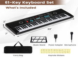 61-Key Portable Electric Keyboard for Beginners, 58.4217.785.08 cm Digital Piano with 100 40918663